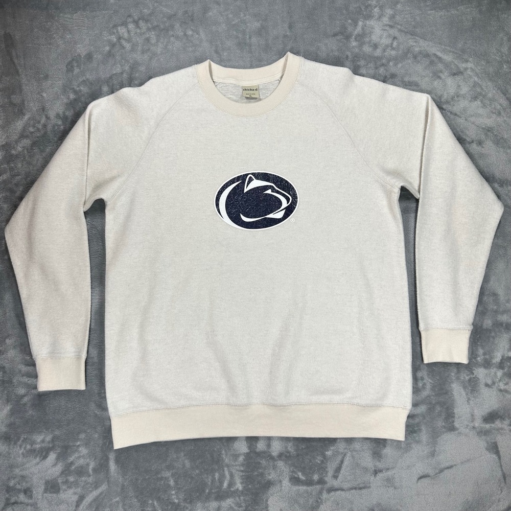 Chicka-d Penn State Nittany Lions Sweatshirt XL Oatmeal Raglan Crewneck Pullover